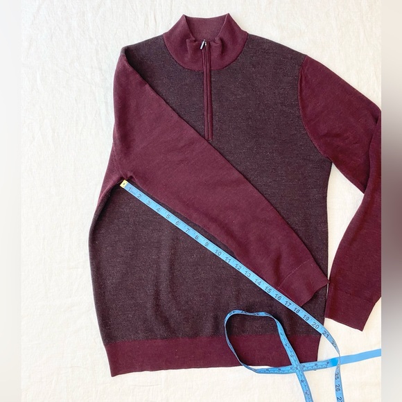 Patrick Assaraf Quarter Zip Extra Fine Merino Wool Sweater Men's L - Picture 7 of 11